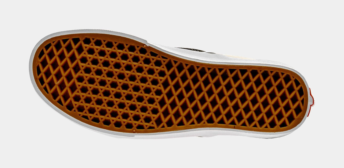 Classic Slip On Checkerboard Mens Skateboarding Shoe (Black/White)