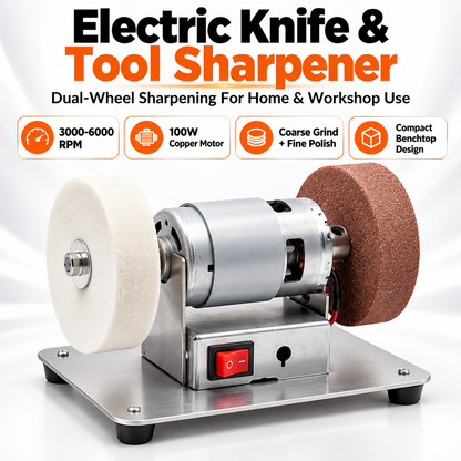100W Mini Grinder 12-Speed 3000-6000RPM Electric Benchtop Sande