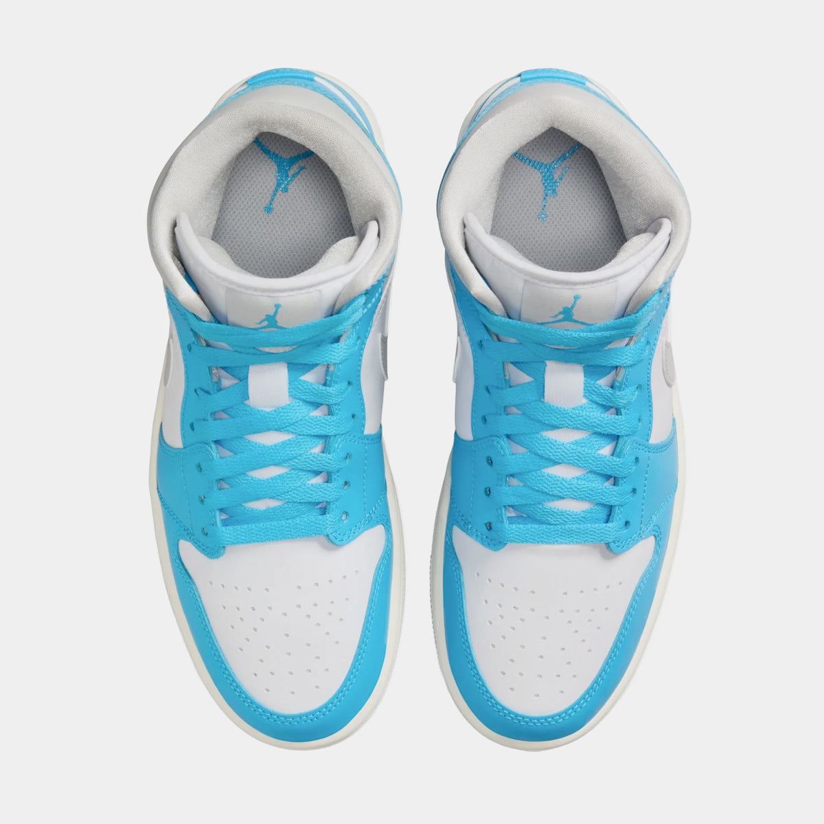 Air Jordan 1 Mid Dark Blue Womens Basketball Shoes (Dark Powder/Summit Grey/White)