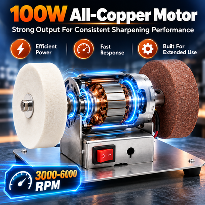 100W Mini Grinder 12-Speed 3000-6000RPM Electric Benchtop Sande