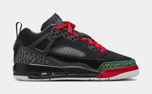 Spizike Low Grade School Lifestyle Shoes (Black/Classic Green/White/Varsity Red)