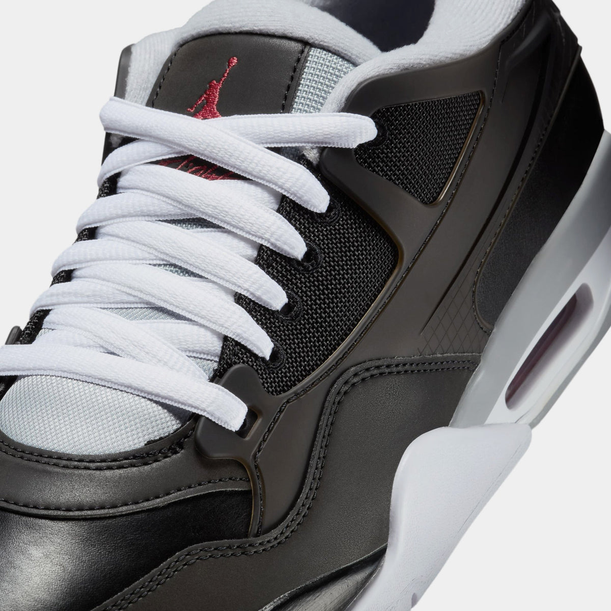 Air Jordan 4 RM Mens Lifestyle Shoes (Black/Wolf Grey/Fire Red)