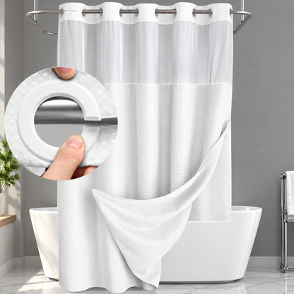 Double Layer Waffle-Pattern Shower Curtain