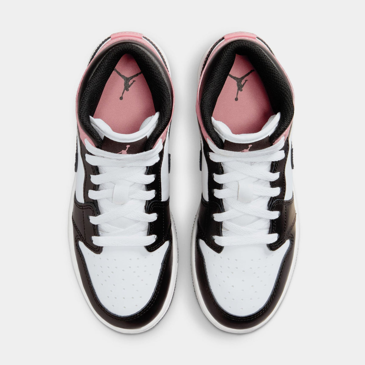 Air Jordan 1 Mid Grade School Lifestyle Shoes (White/Black/Rust Pink)