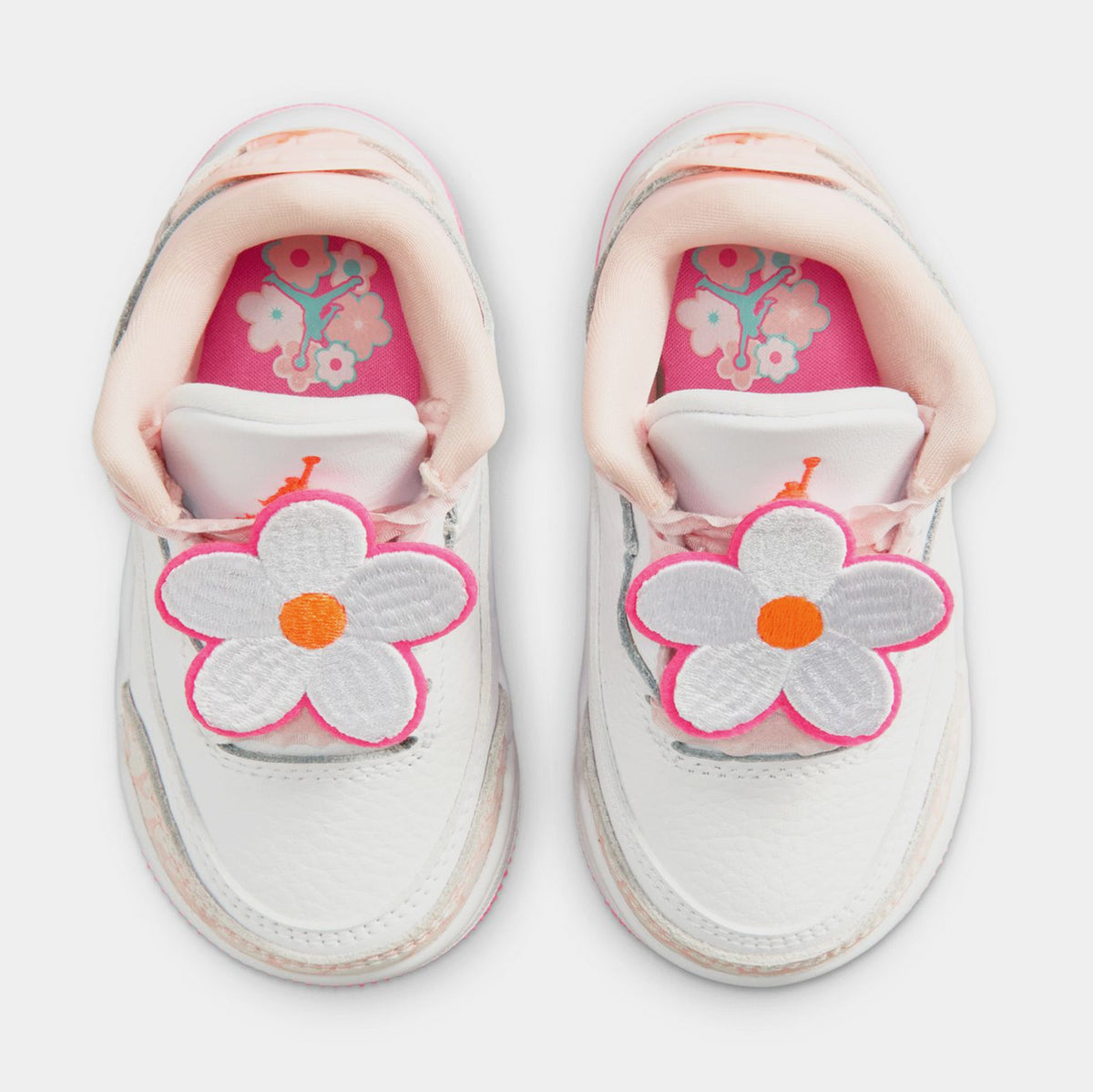 Air Jordan 3 Retro Spring Flower Infant Toddler Lifestyle Shoes (Pearl Pink/Hyper Orange/Pink Bloom)