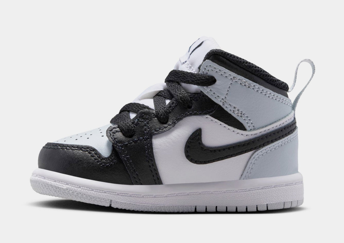 Air Jordan 1 Mid Infant Toddler Lifestyle Shoes (Black/Black/Aura/Squadron/Blue)
