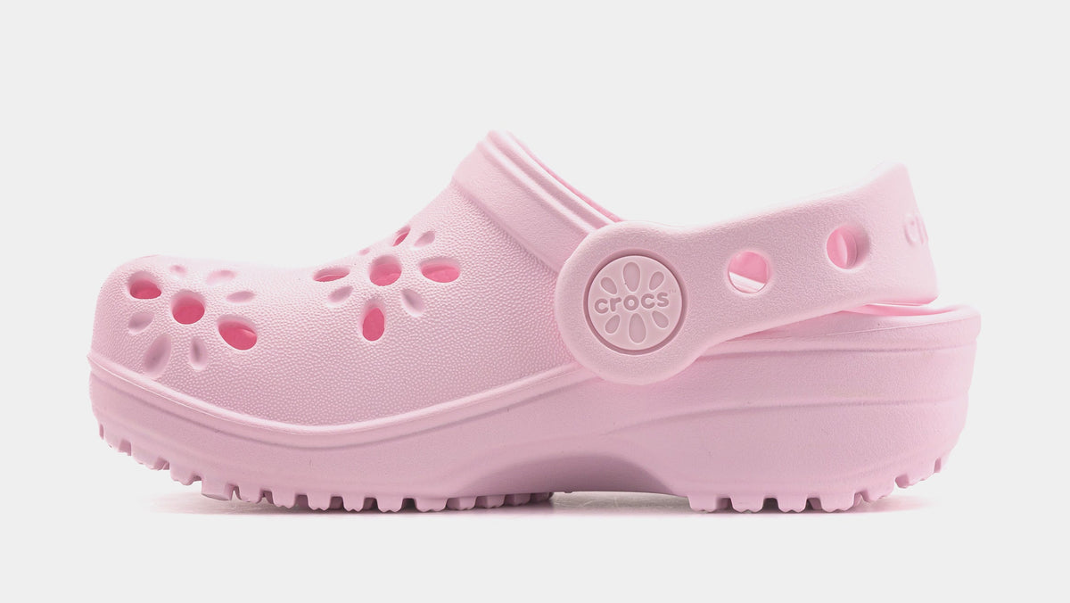 Classic Clog Floral Cut Out Infant Toddler Sandals (Pink)
