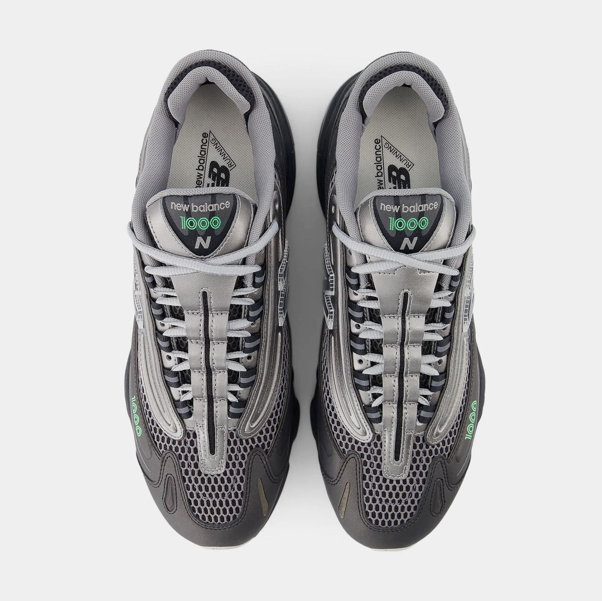 1000 Mens Running Shoes (Dark Silver Metallic/Lime Leaf)