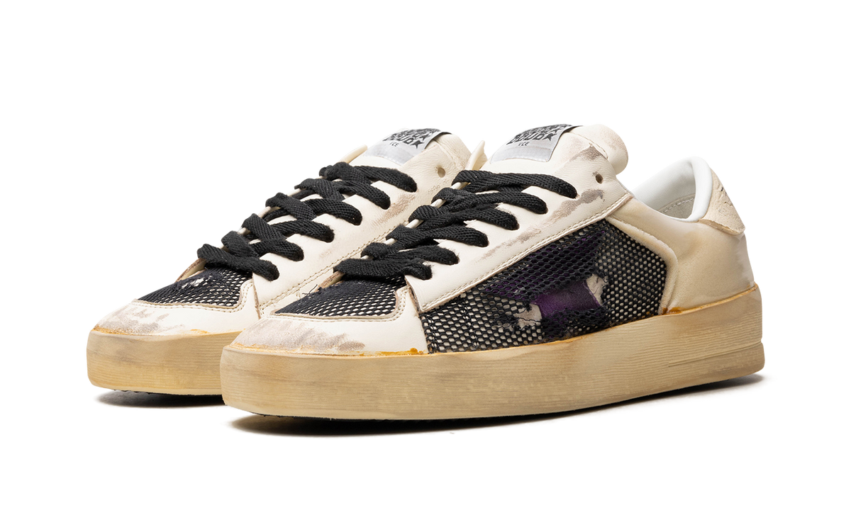 STARDAN NAPPA NET AND FOAM UPPER LEATHER STAR NAPPA TOE AND TONGUE "ECRU PURPLE BLACK"
