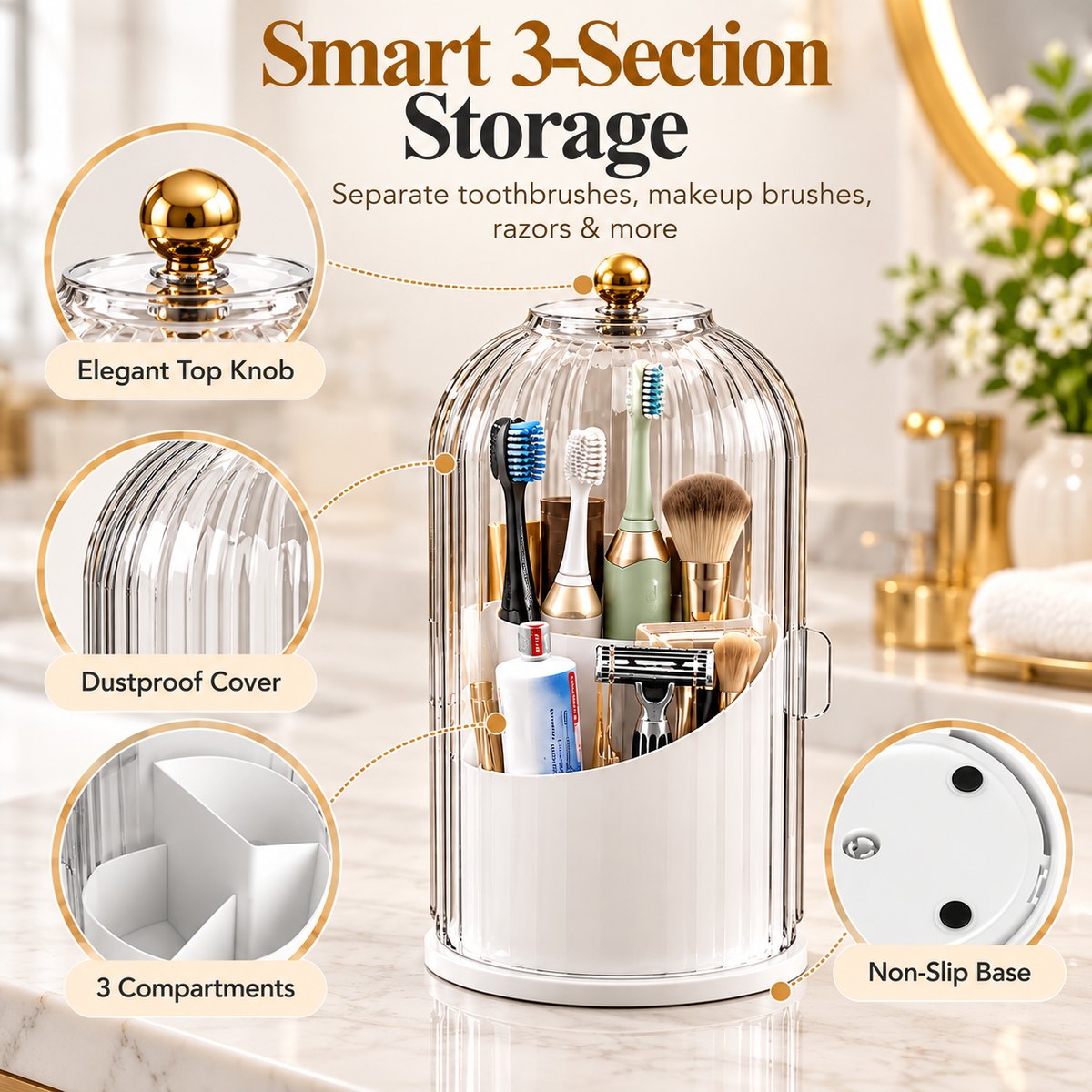 Durable Modern Acrylic Rustproof Toothbrush Holder