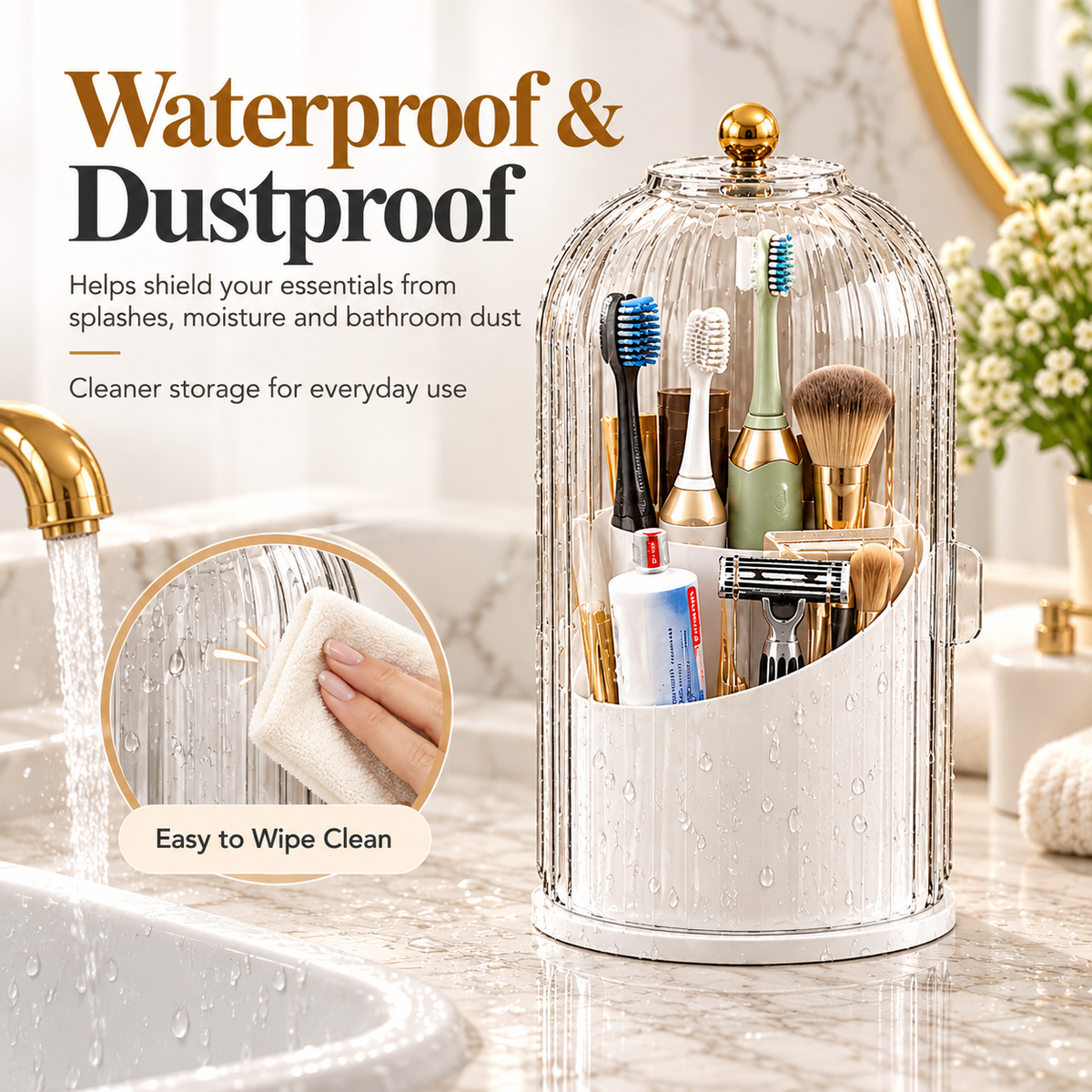 Durable Modern Acrylic Rustproof Toothbrush Holder